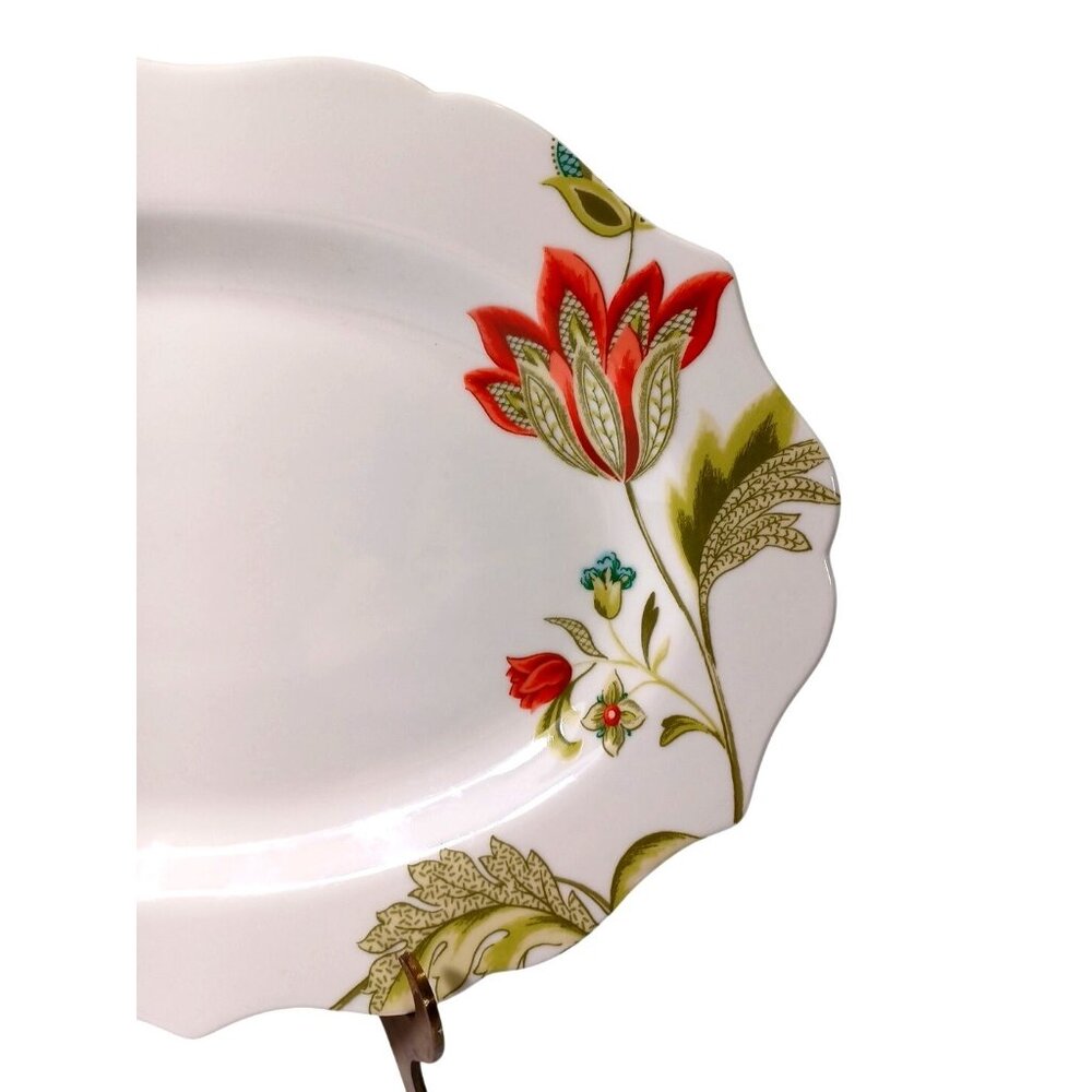222 Fifth Bella Donna Large 14 X 10 Scalloped Serving Oval Platter - Picture 4 of 4